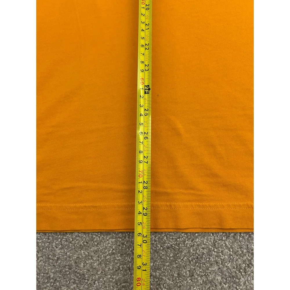 Nike T-Shirt Mens Large Orange Good Just Do It Ribbed Neck Embroidered Logo
